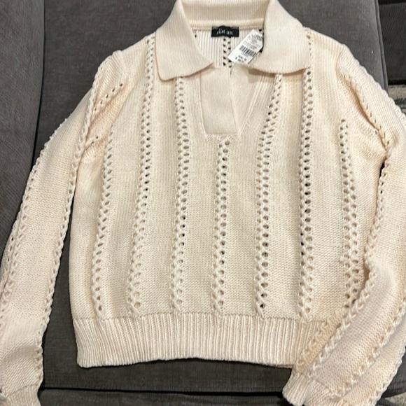 Chloe Rose collar cream sweater - Picture 1 of 4